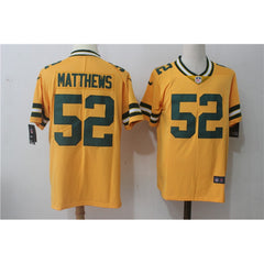 Men's Green Bay Packers #52 Clay Matthews Yellow Stitched NFL Limited Rush Jersey 