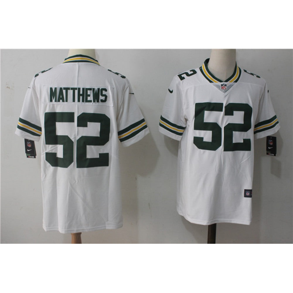 Men's Green Bay Packers #52 Clay Matthews White Stitched NFL Vapor Untouchable Limited Jersey 