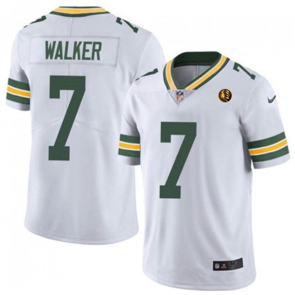 Men's Green Bay Packers #7 Quay Walker White Vapor Limited Throwback Stitched Football Jersey 