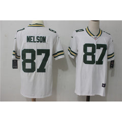 Men's Green Bay Packers #87 Jordy Nelson White Stitched NFL Vapor Untouchable Limited Jersey 