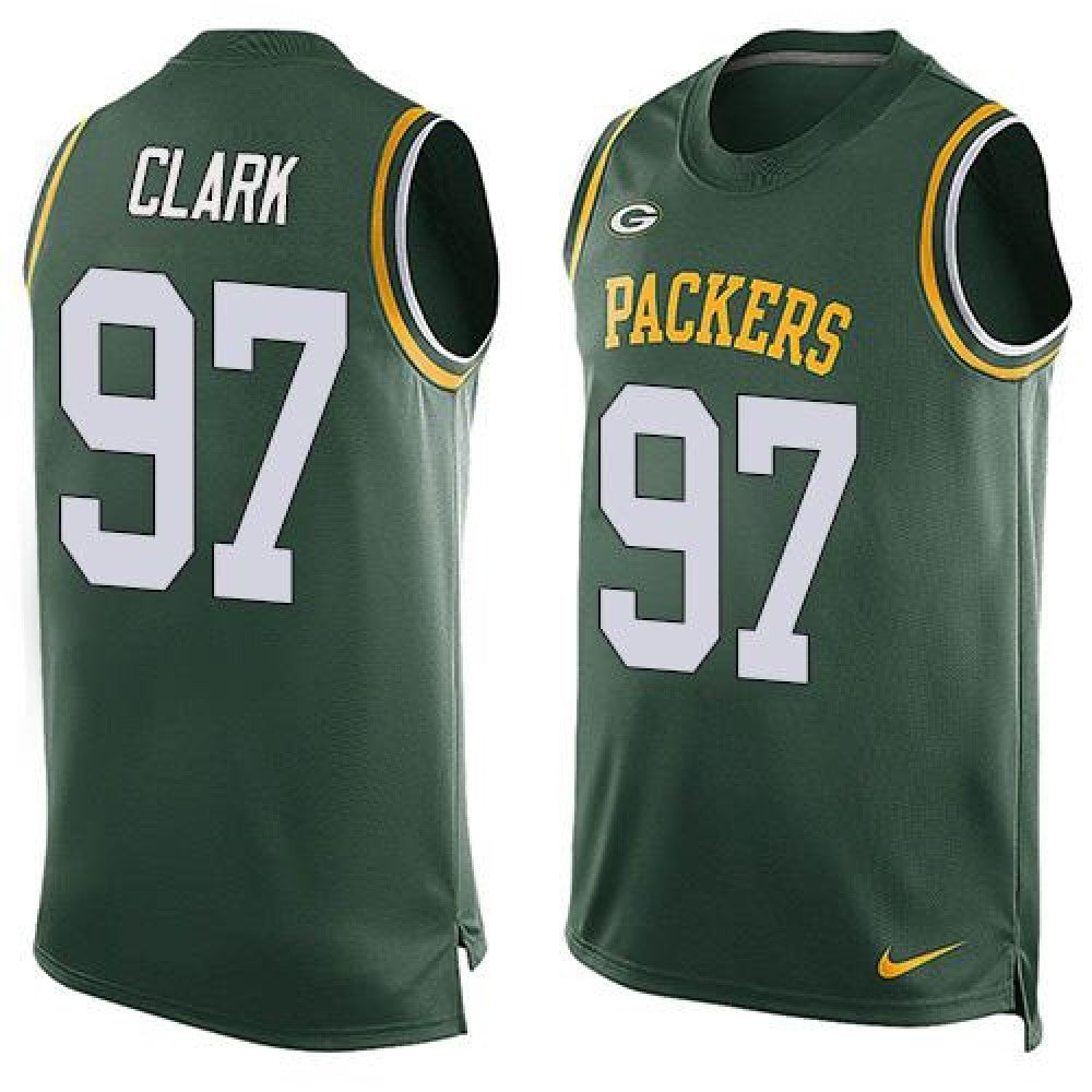 Packers #97 Kenny Clark Green Team Color Men's Stitched NFL Limited Tank Top Jersey 
