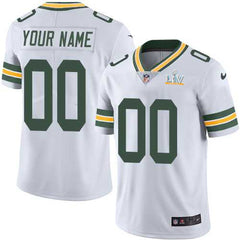 Men's Green Bay Packers White ACTIVE PLAYER 2021 Super Bowl LV Limited Stitched NFL Jersey 