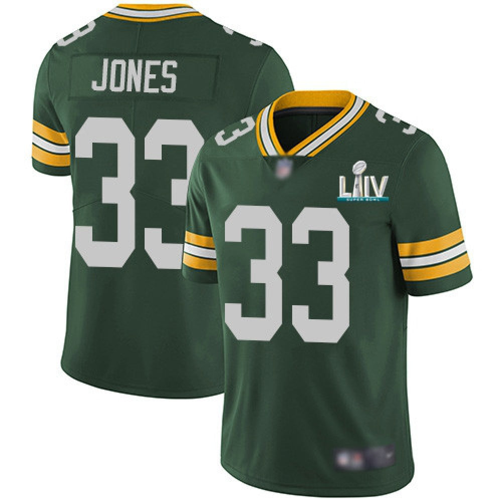 Men's Green Bay Packers #33 Aaron Jones Green Super Bowl LIV Vapor Untouchable Stitched NFL Limited Jersey 