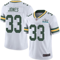 Men's Green Bay Packers #33 Aaron Jones White Super Bowl LIV Vapor Untouchable Stitched NFL Limited Jersey 
