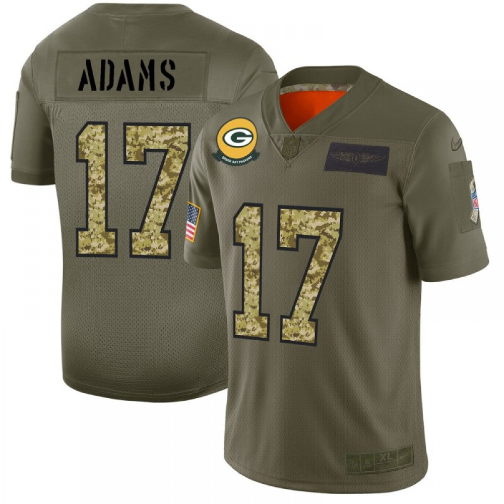 Men's Green Bay Packers #17 Davante Adams 2019 Olive/Camo Salute To Service Limited Stitched NFL Jersey 