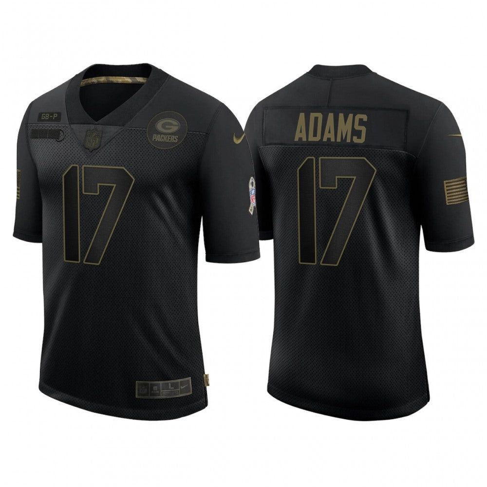Men's Green Bay Packers #17 Davante Adams 2020 Black Salute To Service Limited Stitched Jersey 