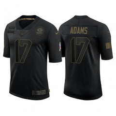 Men's Green Bay Packers #17 Davante Adams 2020 Black Salute To Service Limited Stitched Jersey 