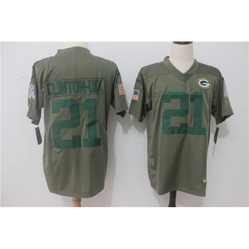Men's Green Bay Packers #21 Ha Ha Clinton-Dix Olive Salute To Service Limited Stitched NFL Jersey 