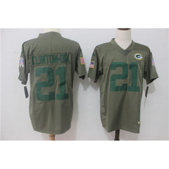 Men's Green Bay Packers #21 Ha Ha Clinton-Dix Olive Salute To Service Limited Stitched NFL Jersey 