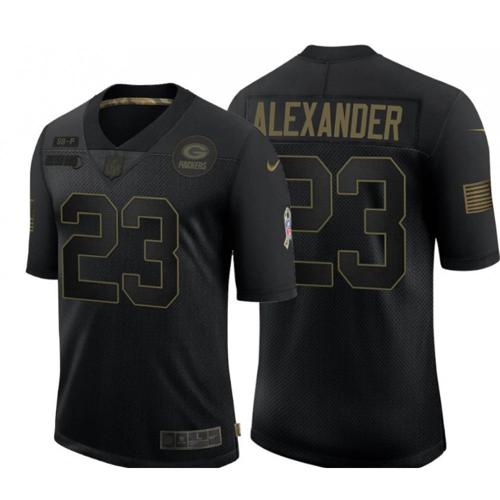 Men's Green Bay Packers #23 Jaire Alexander 2020 Black Salute To Service Limited Stitched Jersey 