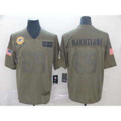 Men's Green Bay Packers #69 David Bakhtiari 2019 Camo Salute To Service Limited Stitched NFL Jersey 