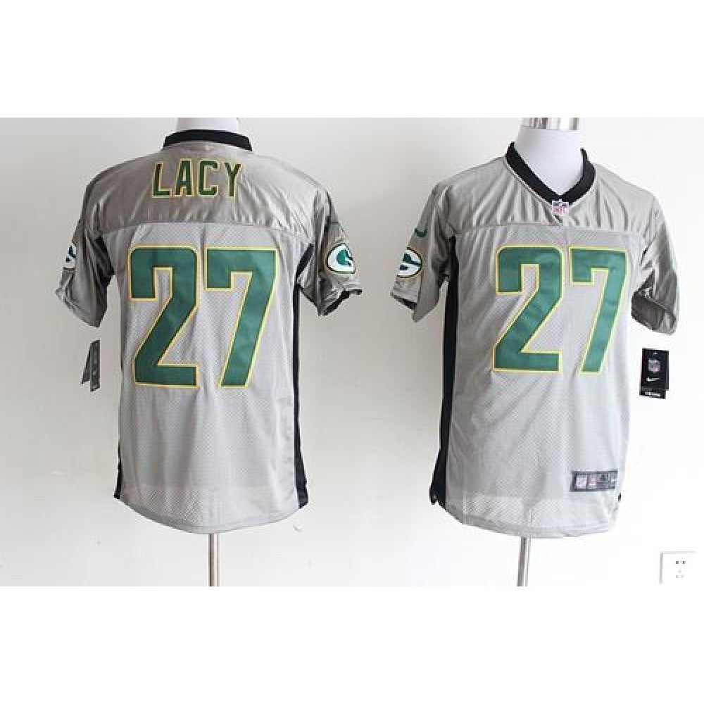 Packers #27 Eddie Lacy Grey Shadow Men's Stitched NFL Elite Jersey 