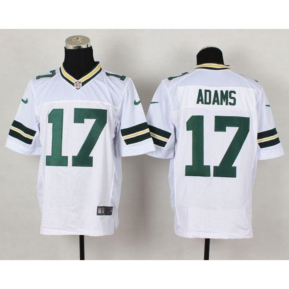 Packers #17 Davante Adams White Men's Stitched NFL Elite Jersey 