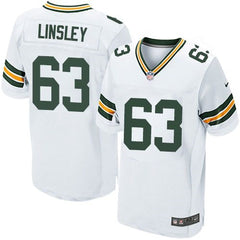 Packers #63 Corey Linsley White Men's Stitched NFL Elite Jersey 