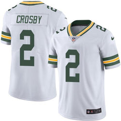 Packers #2 Mason Crosby White Men's Stitched NFL Limited Rush Jersey 