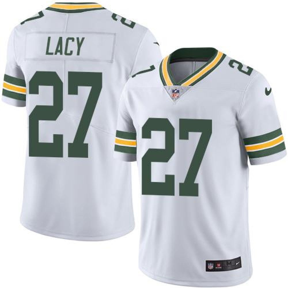 Packers #27 Eddie Lacy White Men's Stitched NFL Limited Rush Jersey 