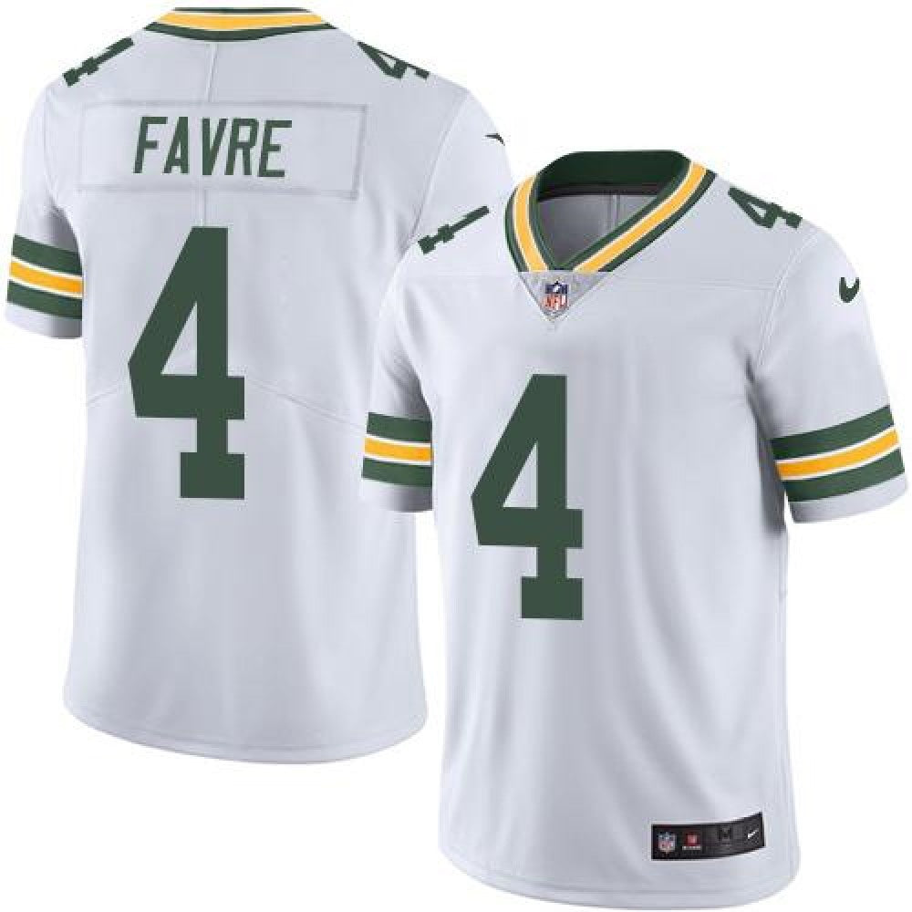 Packers #4 Brett Favre White Men's Stitched NFL Limited Rush Jersey 
