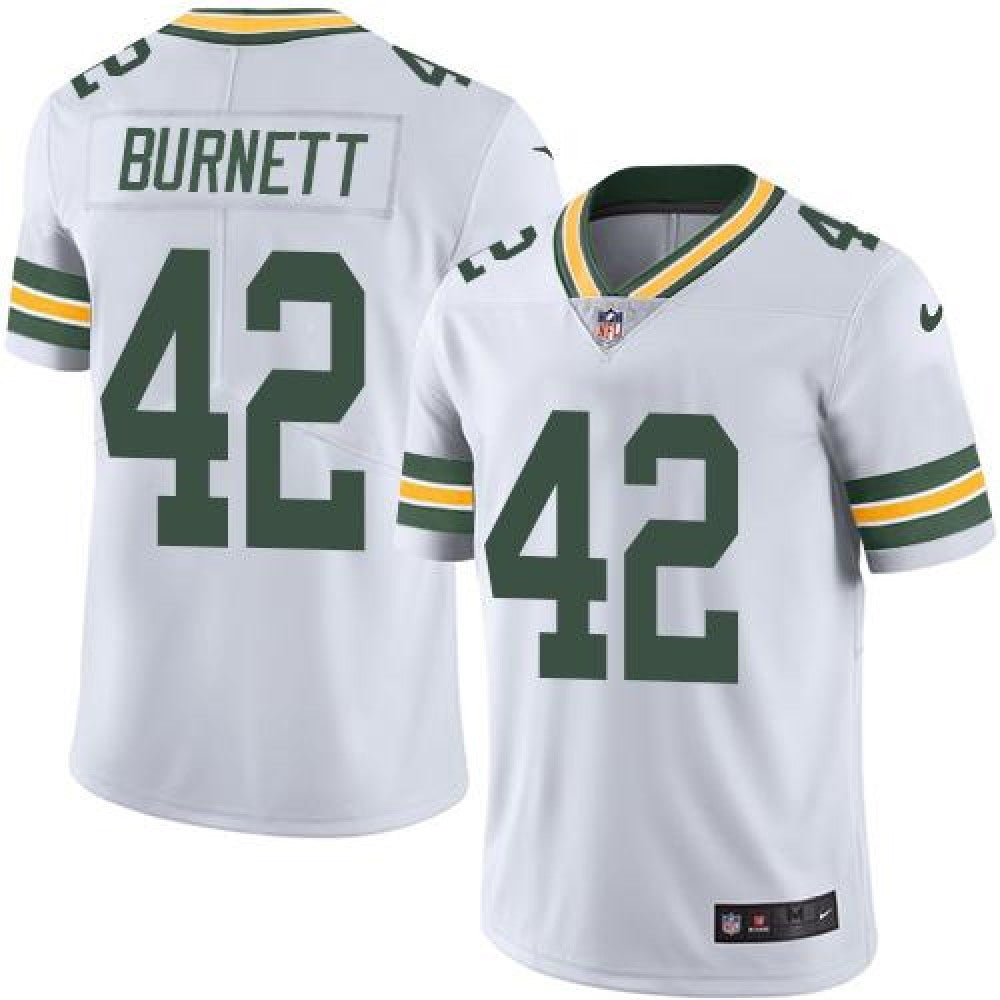 Packers #42 Morgan Burnett White Men's Stitched NFL Limited Rush Jersey 