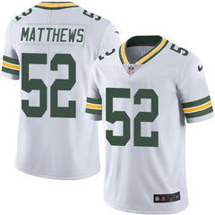Packers #52 Clay Matthews White Men's Stitched NFL Limited Rush Jersey 