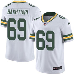 Packers #69 David Bakhtiari White Men's Stitched NFL Limited Rush Jersey 