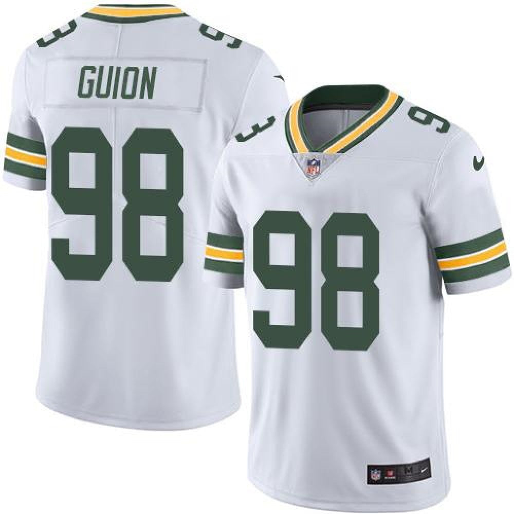Packers #98 Letroy Guion White Men's Stitched NFL Limited Rush Jersey 