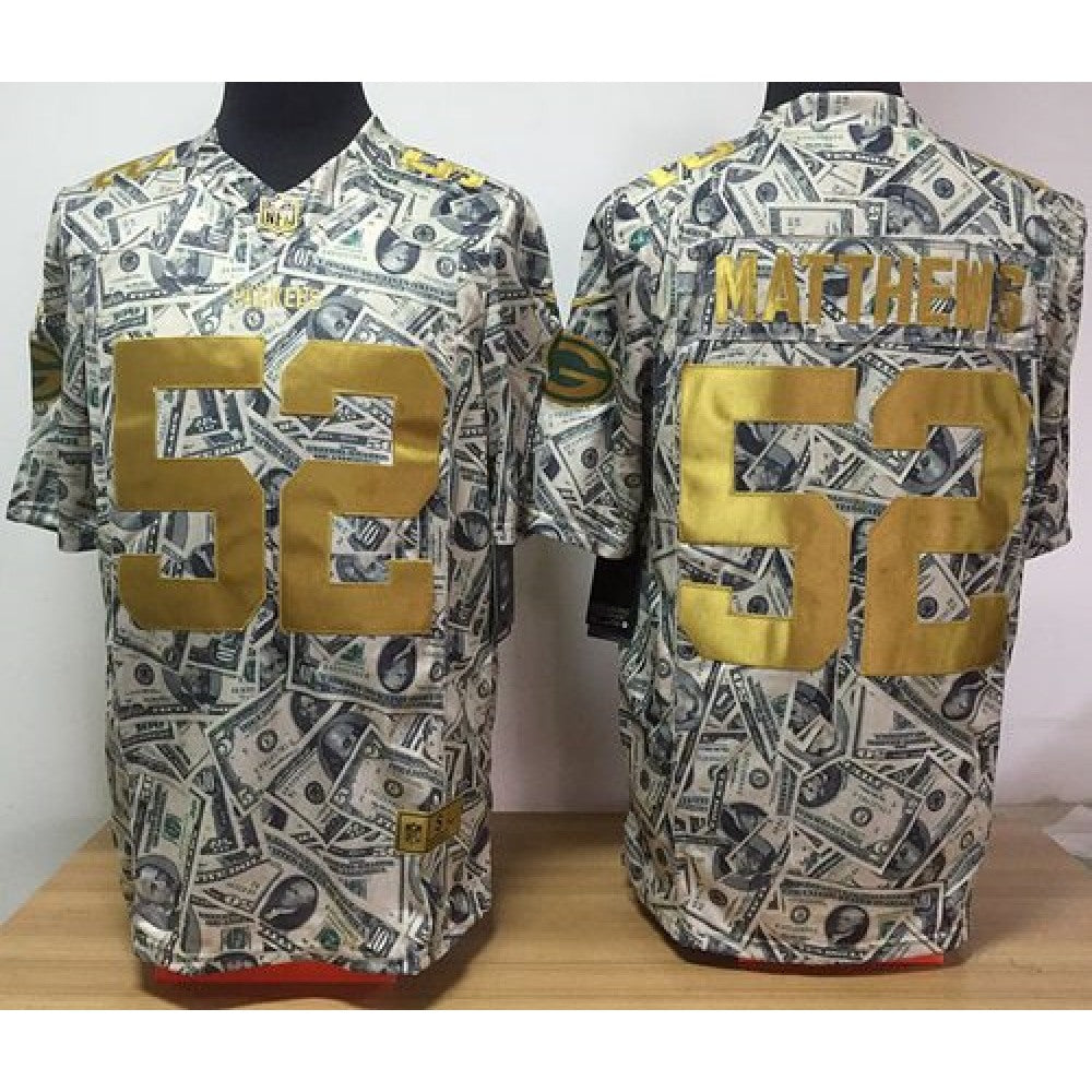 Packers #52 Clay Matthews Dollar Fashion Men's Stitched NFL Elite Jersey 