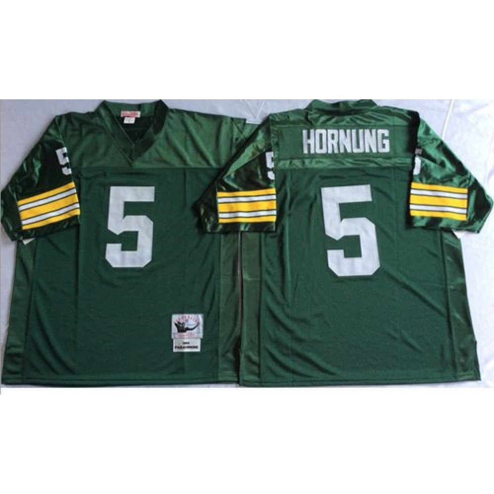 Mitchell And Ness 1966 Packers #5 Paul Hornung Green Throwback Stitched NFL Jersey 