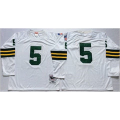 Mitchell And Ness 1961 Packers #5 Paul Hornung White Throwback Stitched NFL Jersey 