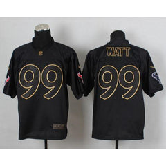 Texans #99 J.J. Watt Black Gold No. Fashion Men's Stitched NFL Elite Jersey 