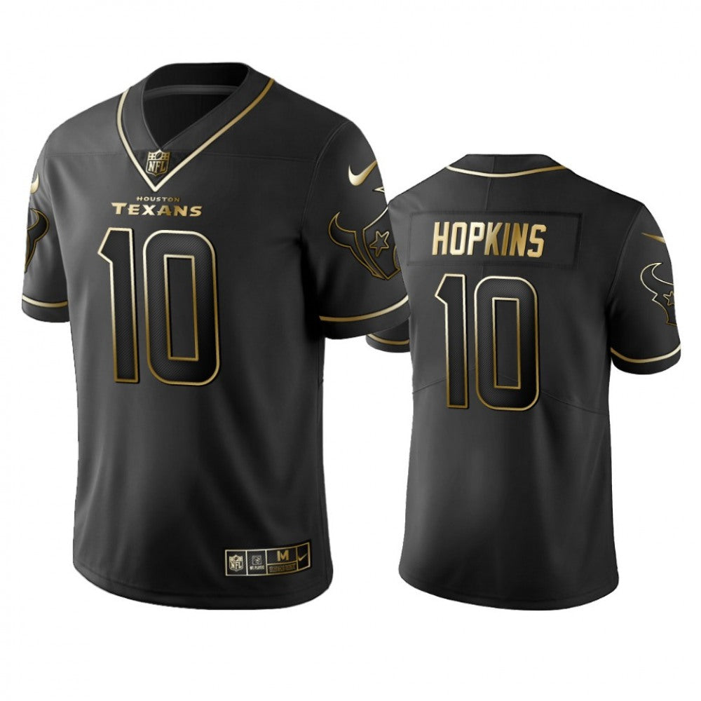 Men's Houston Texans #10 DeAndre Hopkins Black 2019 Golden Edition Limited Stitched NFL Jersey 