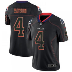 Men's Houston Texans #4 Deshaun Watson NFL 2018 Lights Out Black Color Rush Limited Jersey 