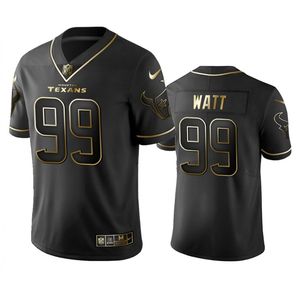 Men's Houston Texans #99 J.J. Watt Black 2019 Golden Edition Limited Stitched NFL Jersey 