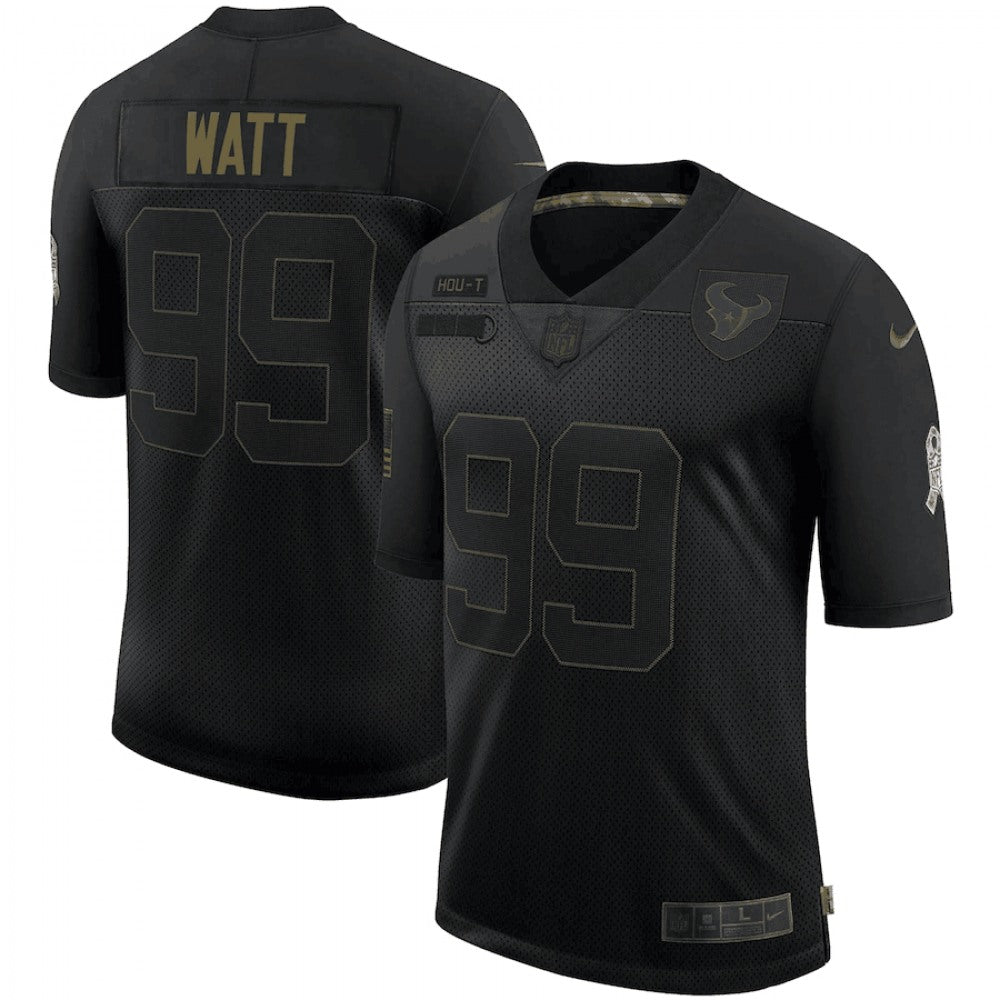 Men's Houston Texans #99 J.J. Watt 2020 Black Salute To Service Limited Stitched Jersey 