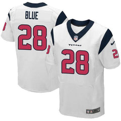 Texans #28 Alfred Blue White Men's Stitched NFL Elite Jersey 