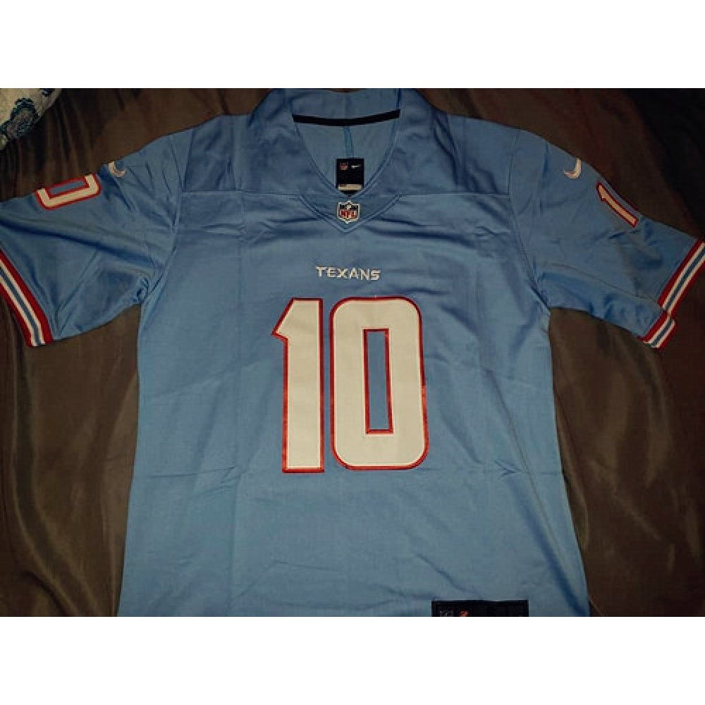 Men's Houston Texans #10 DeAndre Hopkins Blue Limited Stitched NFL Jersey 