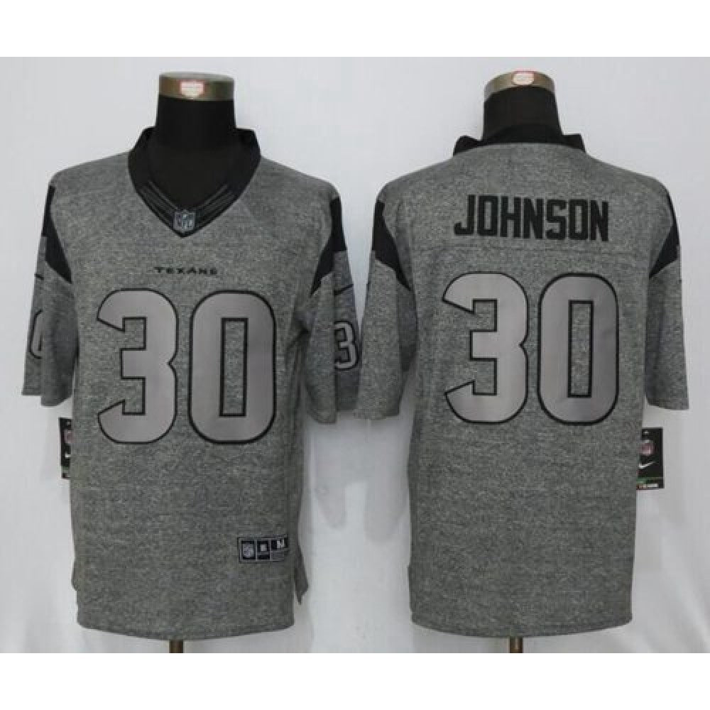 Texans #30 Kevin Johnson Gray Men's Stitched NFL Limited Gridiron Gray Jersey 