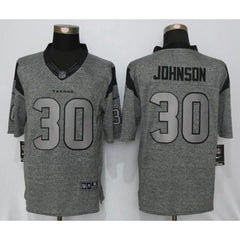 Texans #30 Kevin Johnson Gray Men's Stitched NFL Limited Gridiron Gray Jersey 