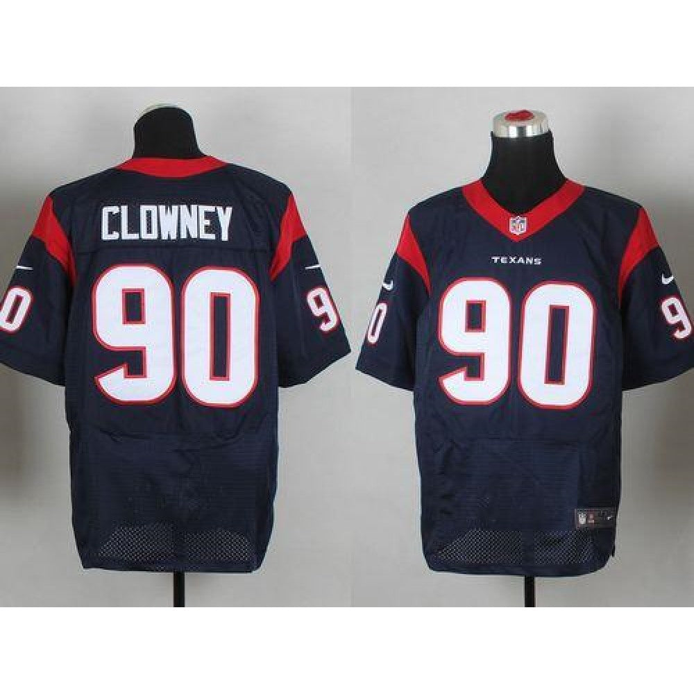 Texans #90 Jadeveon Clowney Navy Blue Team Color Men's Stitched NFL Elite Jersey 