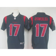 Men's Texans #17 Brock Osweiler Navy Limited Rush Stitched NFL Jersey 