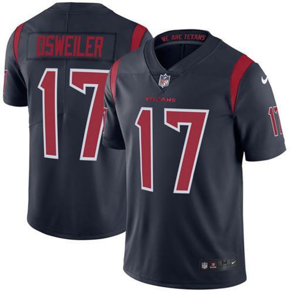 Texans #17 Brock Osweiler Navy Blue Men's Stitched NFL Limited Rush Jersey 