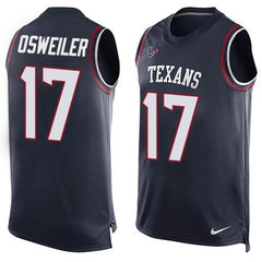 Texans #17 Brock Osweiler Navy Blue Team Color Men's Stitched NFL Limited Tank Top Jersey 