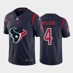 Men's Houston Texans #4 Deshaun Watson Navy 2020 Team Big Logo Limited Stitched Jersey 