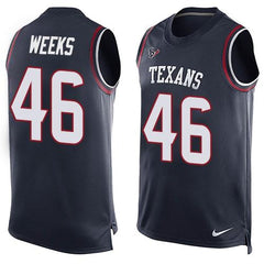 Texans #46 Jon Weeks Navy Blue Team Color Men's Stitched NFL Limited Tank Top Jersey 