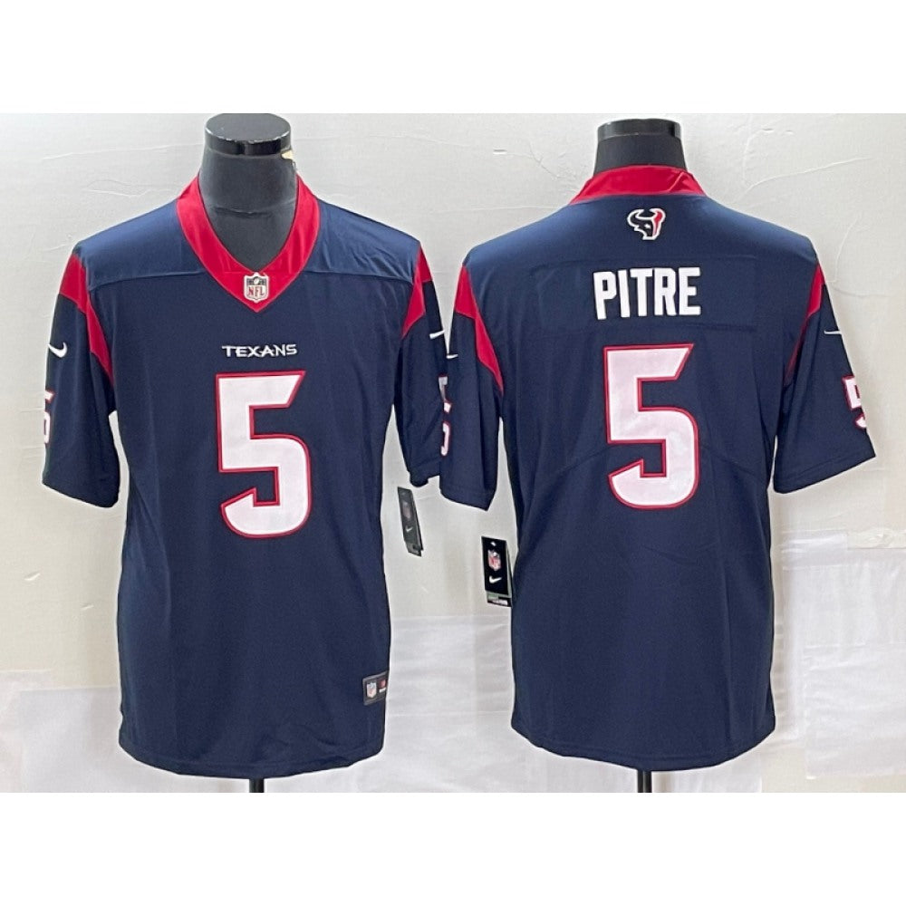 Men's Houston Texans #5 Jalen Pitre Navy Vapor Untouchable Limited Stitched Jersey 