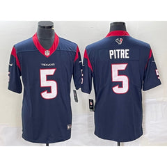 Men's Houston Texans #5 Jalen Pitre Navy Vapor Untouchable Limited Stitched Jersey 