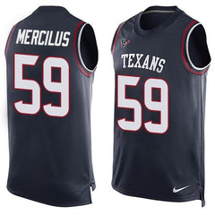 Texans #59 Whitney Mercilus Navy Blue Team Color Men's Stitched NFL Limited Tank Top Jersey 