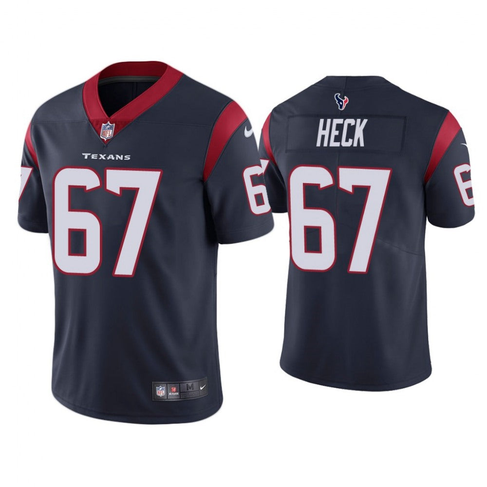 Men's Houston Texans #67 Charlie Heck Navy Vapor Untouchable Limited Stitched Jersey 