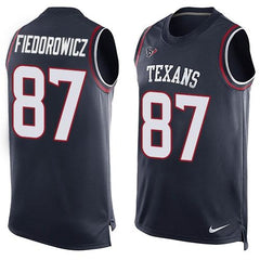 Texans #87 C.J. Fiedorowicz Navy Blue Team Color Men's Stitched NFL Limited Tank Top Jersey 
