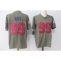 Men's Houston Texans #99 J.J. Watt Olive Salute To Service Limited Stitched NFL Jersey 