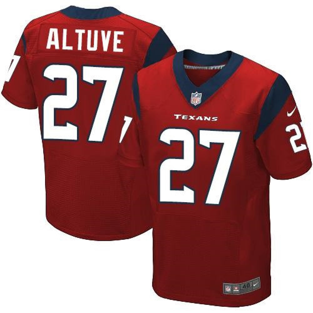 Texans #27 Jose Altuve Red Alternate Men's Stitched NFL Elite Jersey 